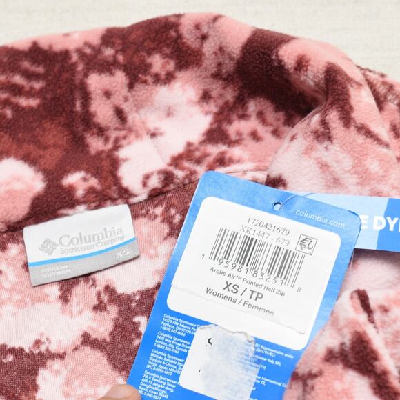 NEW Columbia Women's Pullover Polyester Red Size XS Arctic Air Printed Half - Picture 8 of 8